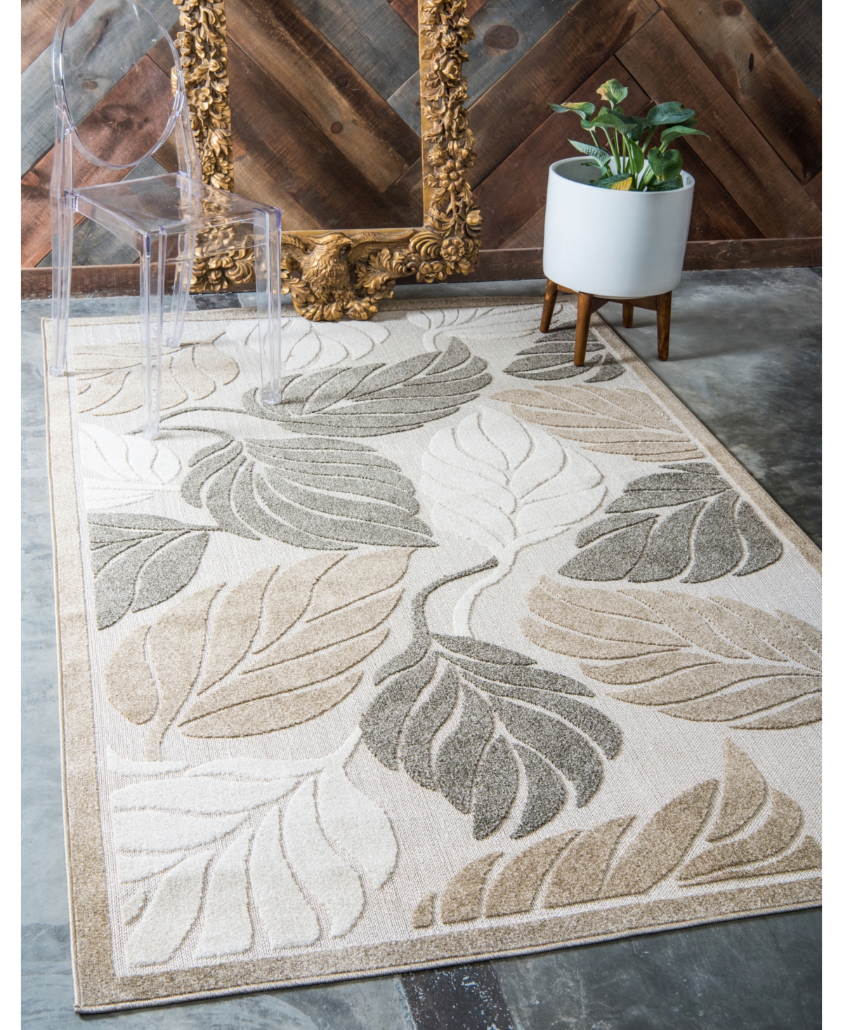 Bayshore Home Outdoor Pashio Pas2 Area Rug -gray