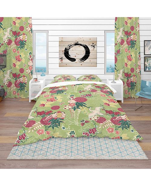 Design Art Designart Oriental Silk Pattern Asian Duvet Cover Set