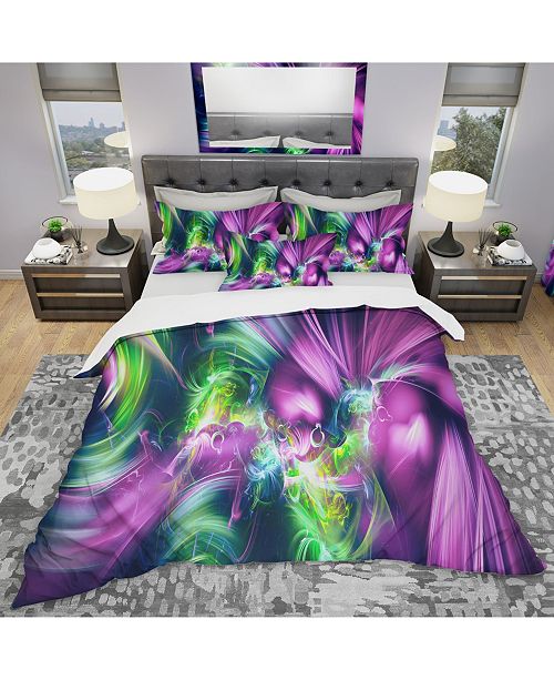Design Art Designart Green And Purple Shine Modern And