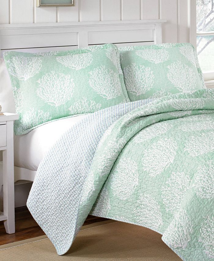Laura Ashley Coral Coast Quilt Set, Twin Macy's
