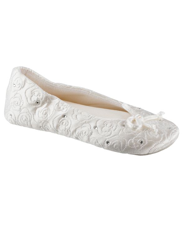 isotoner signature satin ballerina slippers