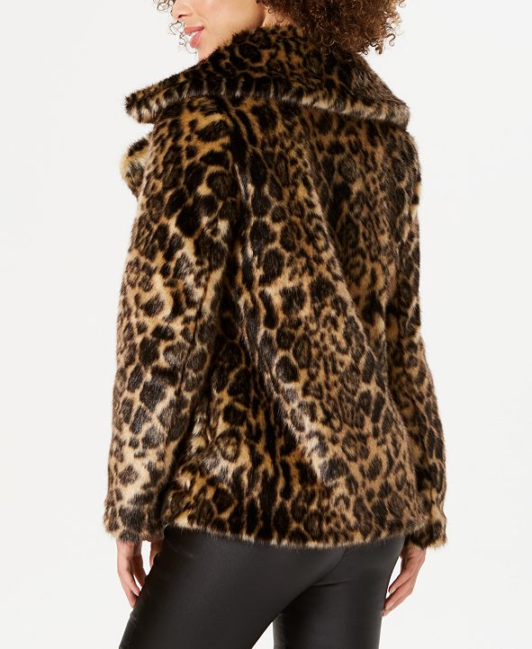 Tahari Faux-Fur Leopard-Print Coat & Reviews - Coats - Women - Macy's