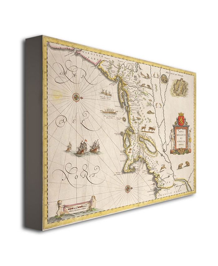 Trademark Global Joan Blaeu 'Map of New Belgium and New England' Canvas ...