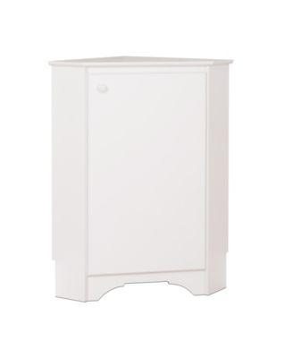 Prepac Elite Tall 1-Door Corner Storage Cabinet, White