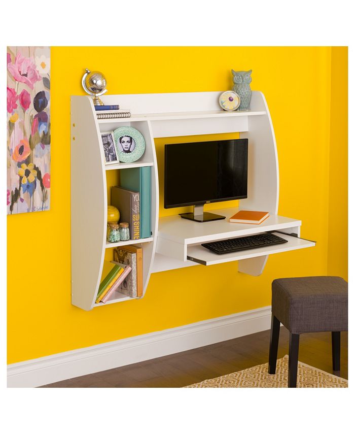 Prepac Floating Desk with Storage and Keyboard Tray Macy's