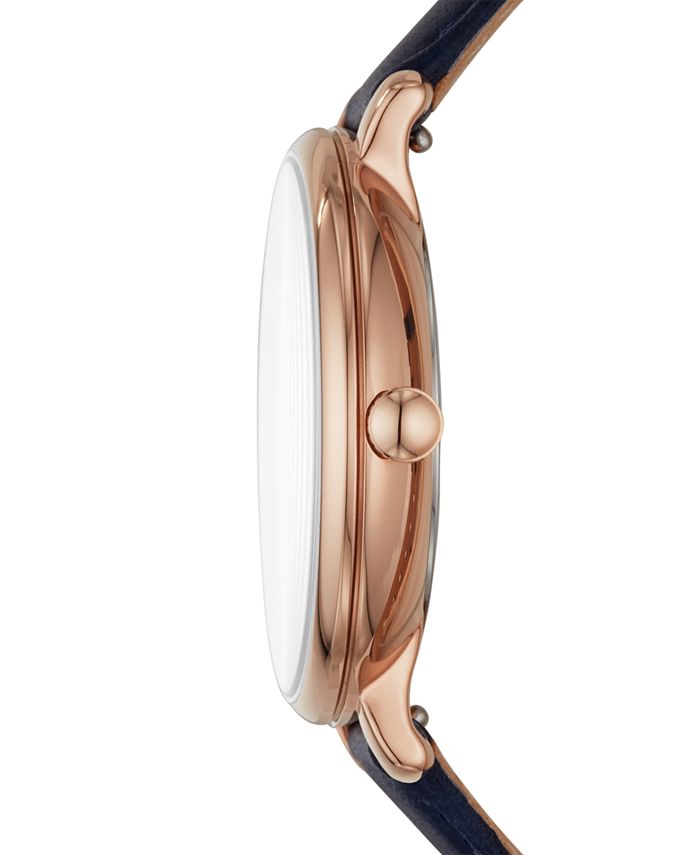 Fossil Women's Jacqueline Playful Floral Blue Leather Strap Watch 36mm