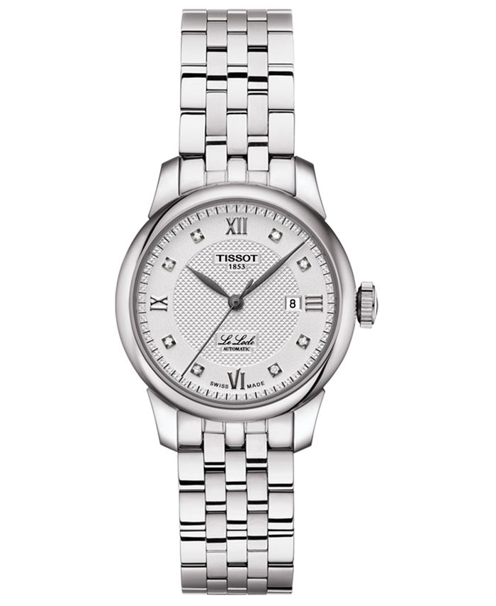 Tissot - Women's Swiss Automatic Le Locle Diamond-Accent Stainless Steel Bracelet Watch 29mm