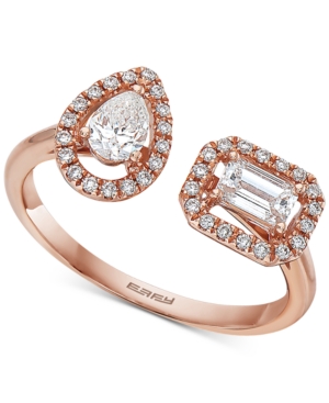 image of Effy Diamond Bypass Ring (5/8 ct. t.w.) in 14k Rose Gold