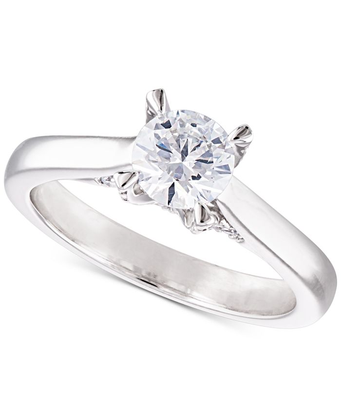 Macy's Diamond Solitaire Engagement Ring (4 ct. t.w.) in 14k White