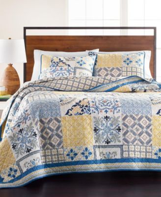 Photo 1 of KING SIZE Martha Stewart Collection La Dolce Vita Patchwork Quilt and Sham Collection- NO SHAMS