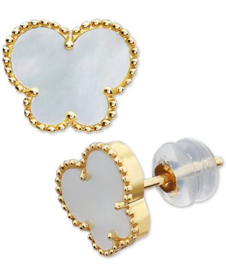 EFFY&reg; Mother-of-Pearl Butterfly Stud Earrings in 14k Gold