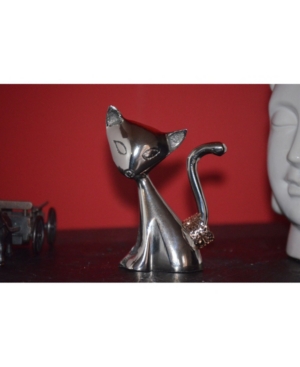 Vibhsa Cat Ring Holder 4" In Silver