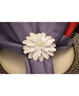 White Pearl Flower Napkin Ring
