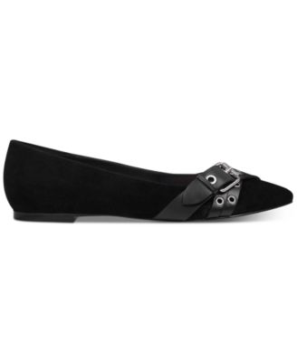 black flats with buckle