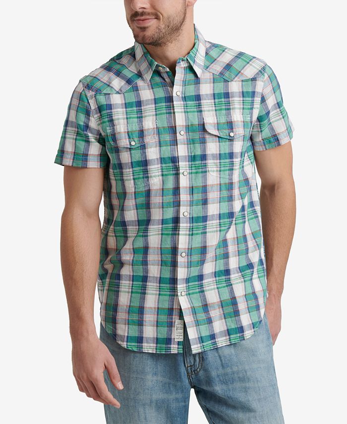 Lucky Brand Men's Regular-Fit Plaid Shirt - Macy's