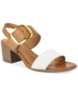 white mountain block heel sandals