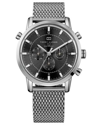 tommy hilfiger men's stainless steel mesh strap watch