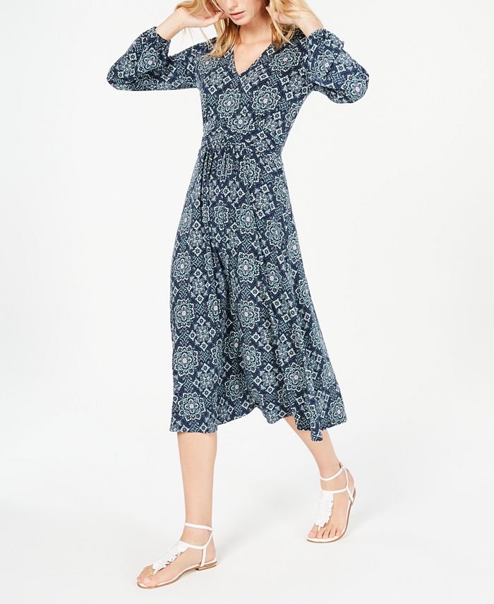 Michael Kors Printed Pleated Dress - Macy's