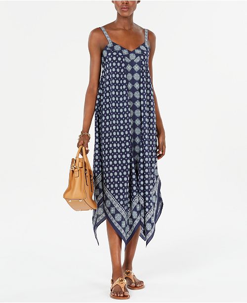 Michael Kors Handkerchief Hem Slip Dress Regular Petite Sizes