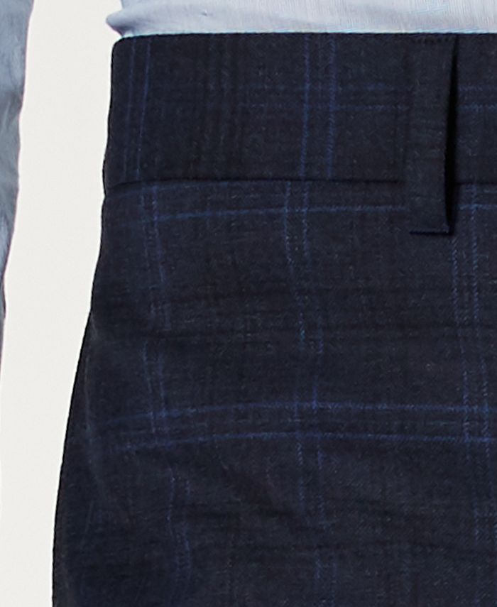 Calvin Klein Men's X Slim-Fit Stretch Navy Plaid Suit Separate Pants -  Macy's