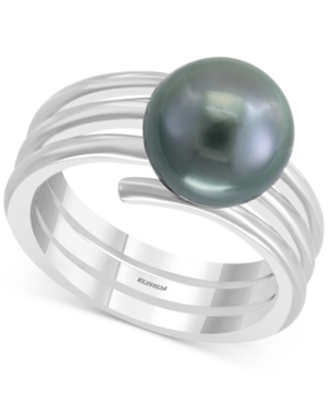 image of Effy Cultured Tahitian Pearl (10mm) Statement Ring in Sterling Silver