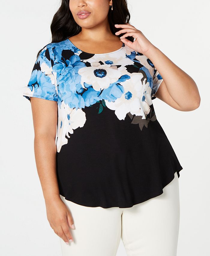 Alfani Plus Size Floral-Print Top, Created for Macy's - Macy's