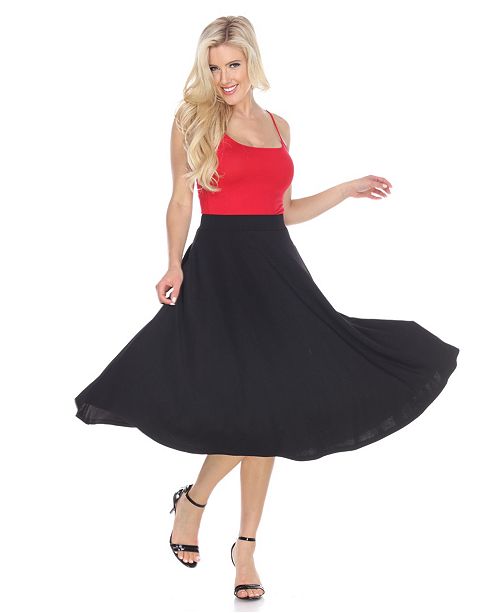 white flare midi skirt