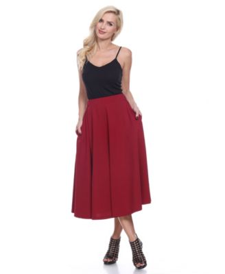 Flared Midi Skirt with Pockets