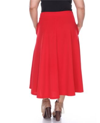 Plus Size Flared Midi Skirt