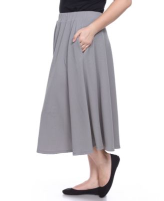Plus Size Flared Midi Skirt