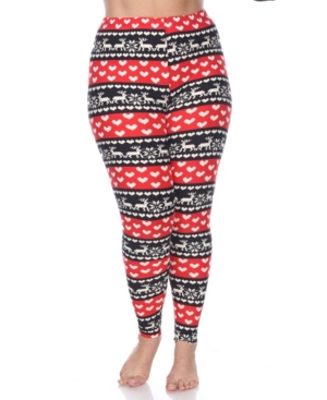 White Mark Plus Size Printed Leggings