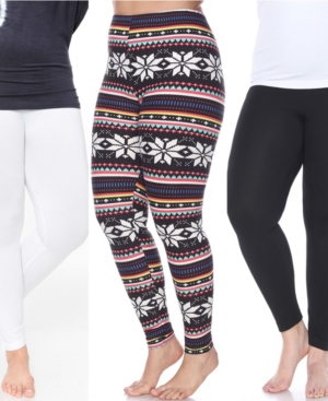 White Mark Pack of 3 Plus Size Leggings