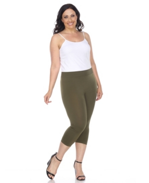 White Mark Plus Size Super Soft Capri Leggings