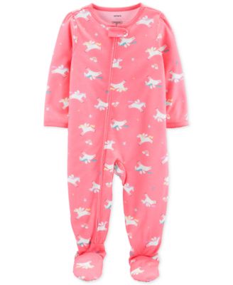 Carter's Baby Girls 1-Pc. Unicorn-Print Footed Pajamas