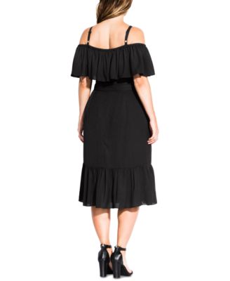 CITY CHIC Trendy Plus Size Off-Shoulder Wrap Dress