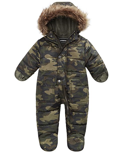 S Rothschild Co Baby Boys Hooded Camo Print Footed Pram With