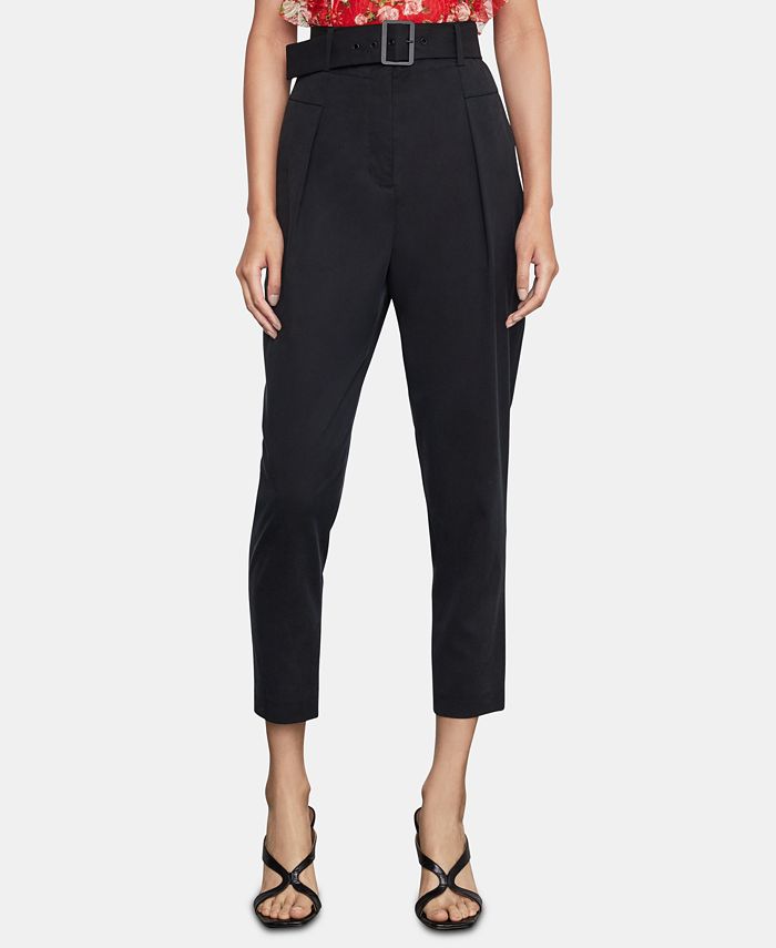 BCBGMAXAZRIA Belted Cropped Pants - Macy's
