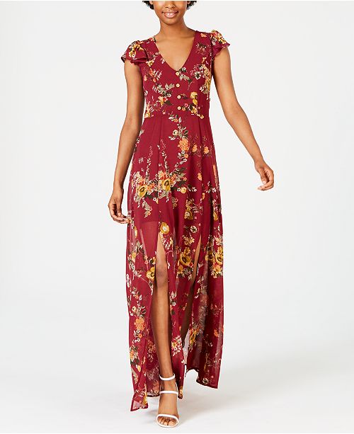 Crystal Doll Juniors Floral Print Maxi Dress Reviews Dresses