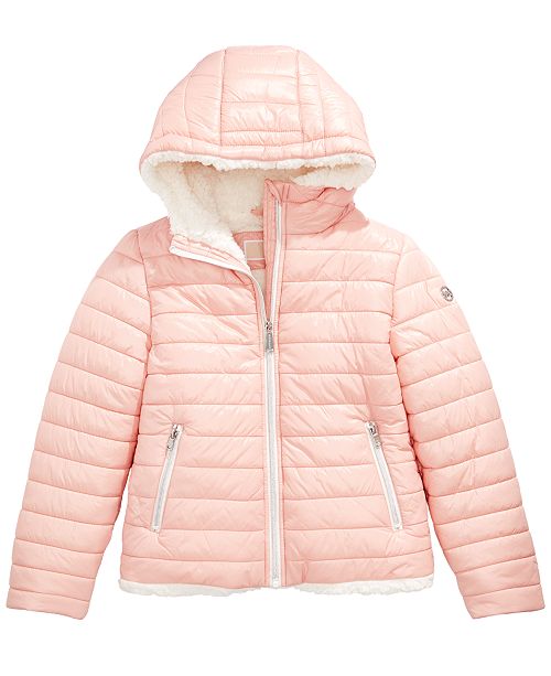 Michael Kors Toddler Girls Faux Fur Lined Hooded Puffer Jacket
