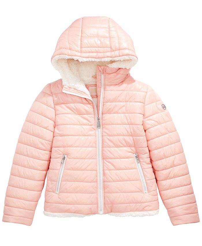 Michael Kors Little Girls Faux-Fur-Lined Hooded Puffer Jacket & Reviews -  Coats & Jackets - Kids - Macy's
