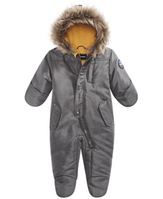 S Rothschild & CO Baby Boys Hooded Footed Pram With Faux-Fur Trim