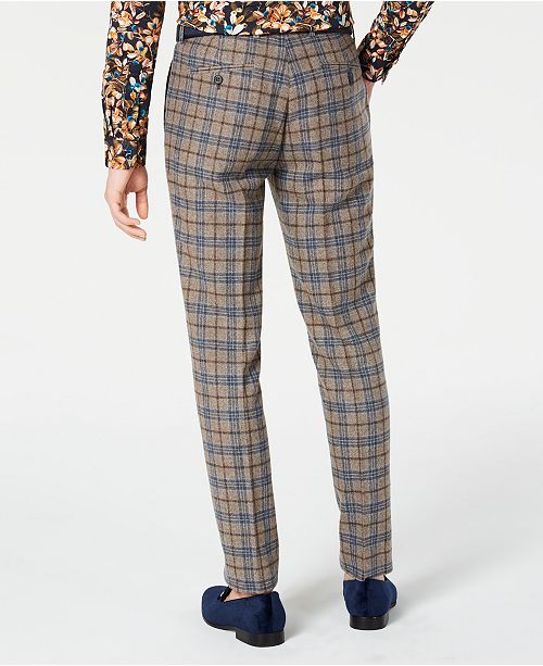 plaid dress pants men's skinny