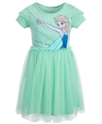 Disney Little Girls Elsa Mesh Dress - Macy's