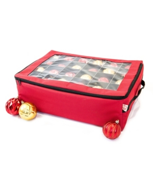 Santa's Bag Two Tray Ornament Storage Bag In Red