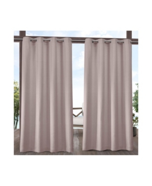 Exclusive Home Biscayne Indoor/outdoor Grommet Top Curtain Panel Pair, 54" X 108" In Pink