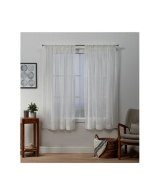 Itaji Sheer Rod Pocket Top Curtain Panel Pair, 54" x 63"