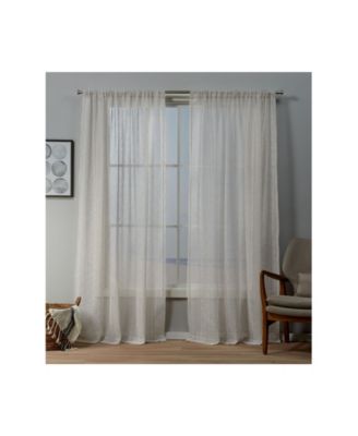 Itaji Sheer Rod Pocket Top Curtain Panel Pair, 54" x 84"