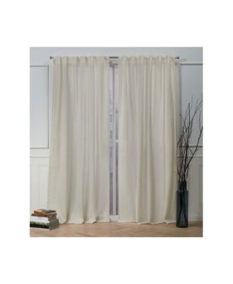 Faux Linen Slub Textured Hidden Tab Top Curtain Panel Pair
