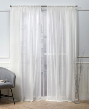 Exclusive Home Nicole Miller Belfry Sheer Rod Pocket Top 50" X 84" Curtain Panel Pair In Off White