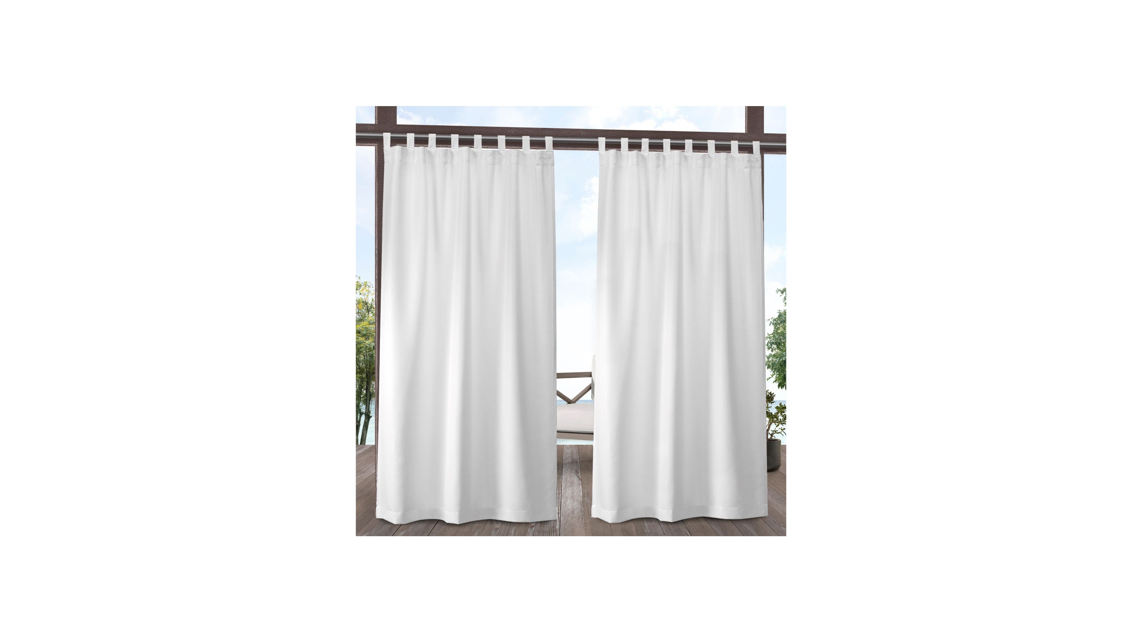 Exclusive Home Indoor/Outdoor Solid Cabana Tab Top Curtain Panel Pair, 54" x 84"